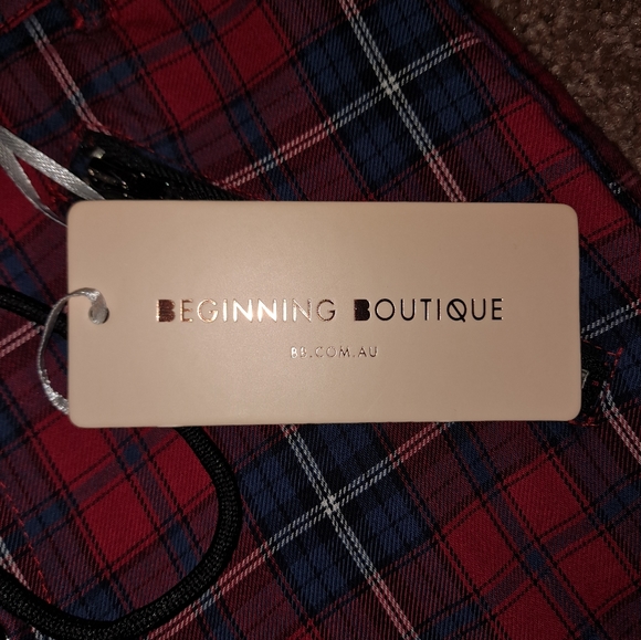 NWT Beginning Boutique Plaid Front Tie Pants XXS - Picture 6 of 6